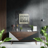 Progress Brushed Aluminium Dibond Wall Art.